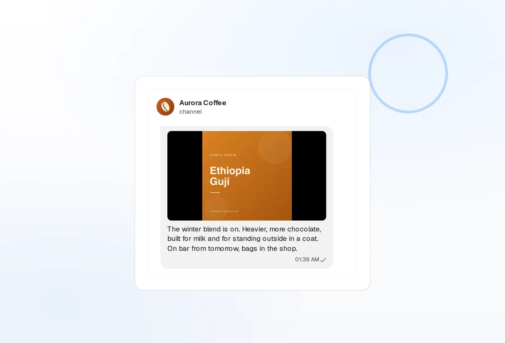 A post previewed exactly as Telegram will render it, before it publishes